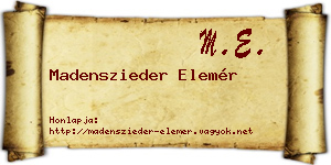 Madenszieder Elemér névjegykártya