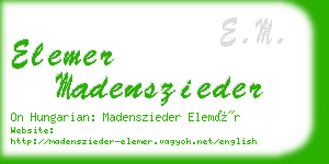 elemer madenszieder business card